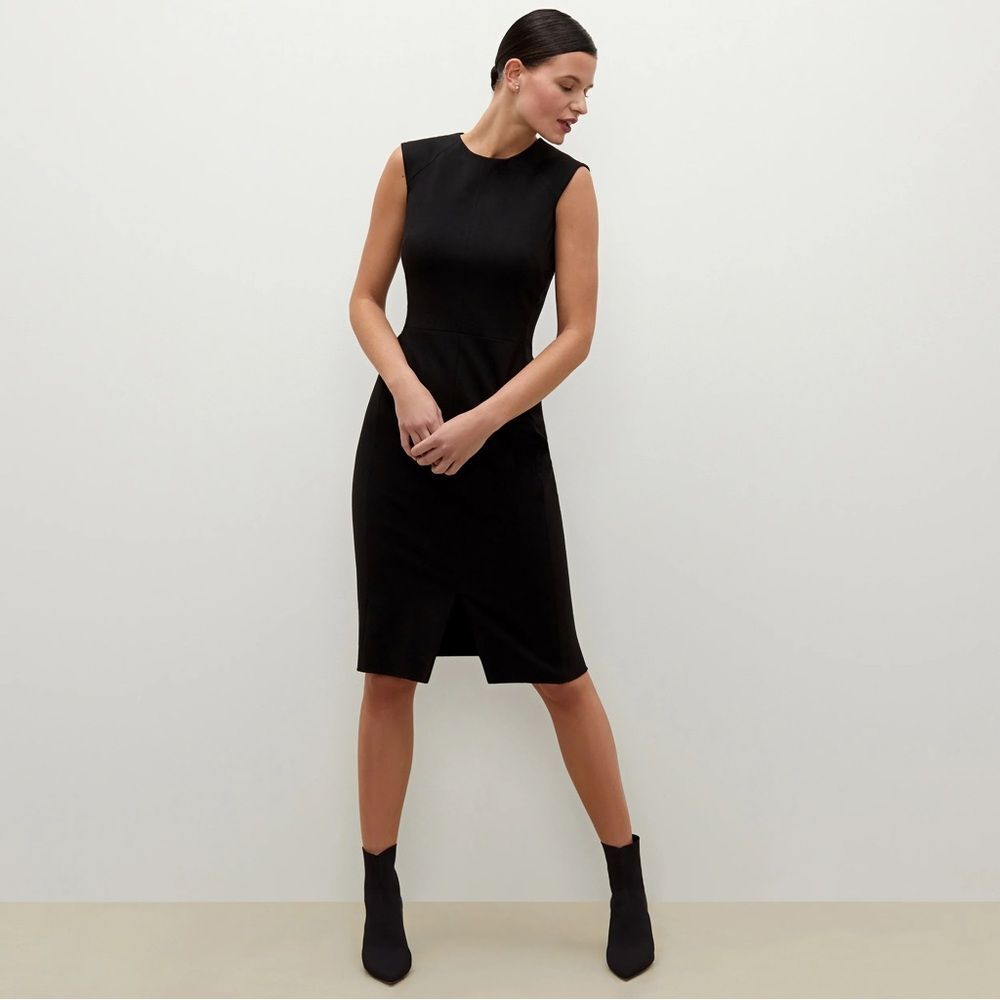 MM Lafleur Katie Ponte Cap Sleeve Dress Black 12